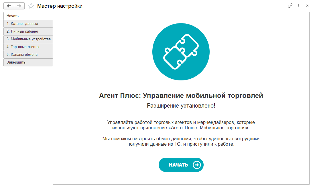 Внешний вид мастера настройки