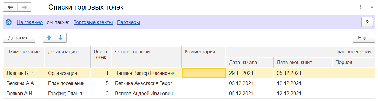 Внешний вид справочника