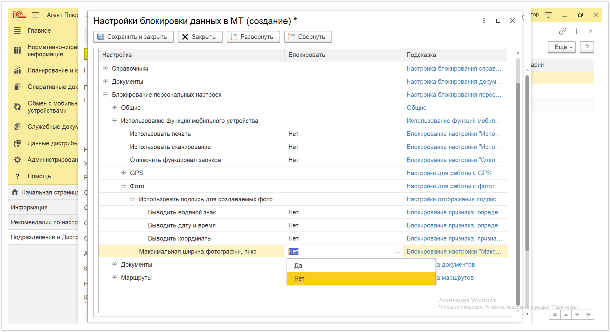 Управление дистрибуцией > 4.2.6.1.2. Настройки блокировки данных в МТ > Настройки блокировки данных в МТ 43.PNG