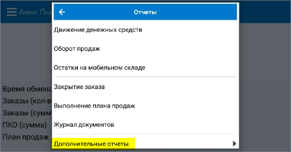 Дополнительные отчеты