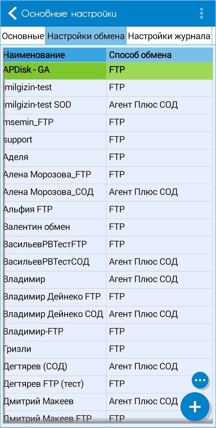 Активная настройка обмена